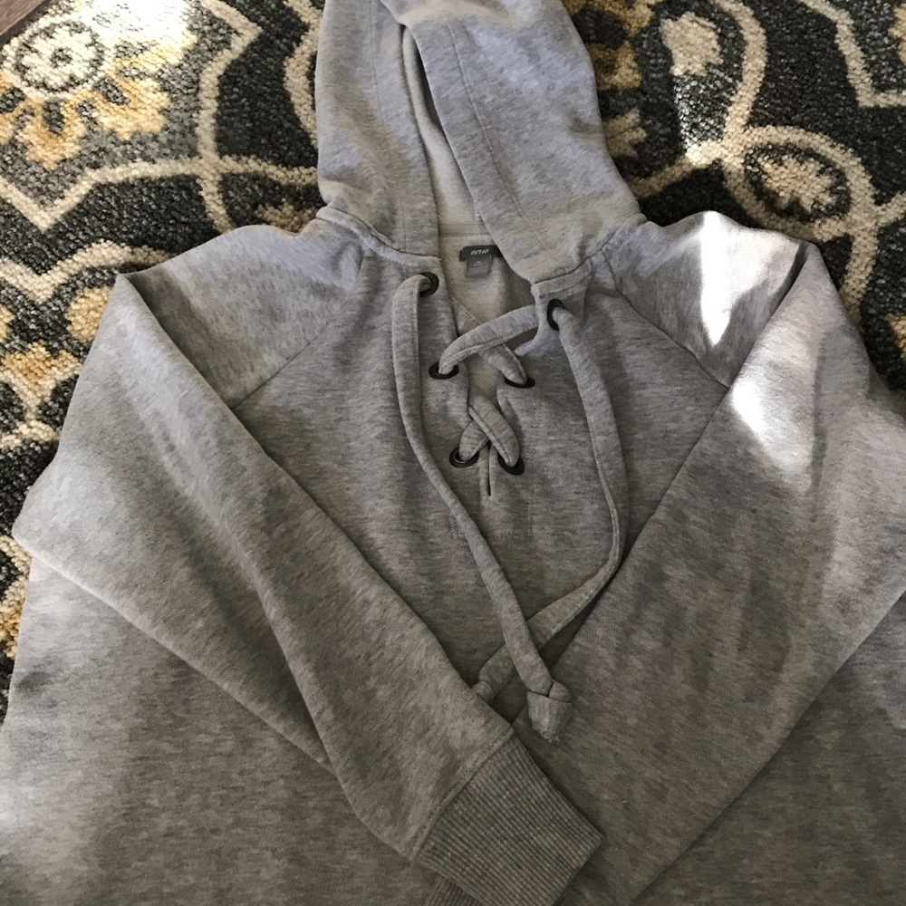 Aerie grey sweater tie front